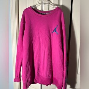 Nike Pink Crewneck Sweatshirt with Teal Jumpman